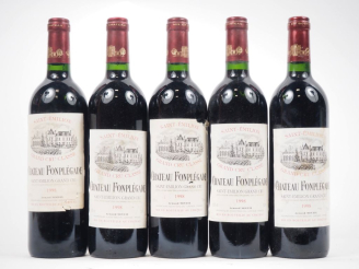 Vente aux enchères 5 BOUTEILLES CHÂTEAU FONPLÉGADE GC ST ÉMILION - 1998