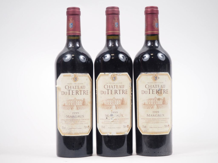 3 BOUTEILLES CHÂTEAU DU TERTRE GCC MARGAUX - 1999 - ETA 