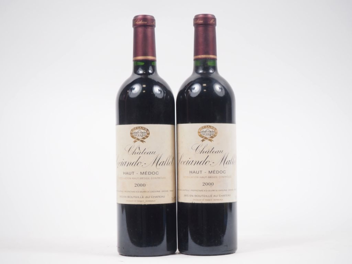 2 BOUTEILLES CHÂTEAU SOCIANDO MALLET HAUT MÉDOC - 2000 - ELA 