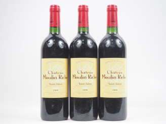 Vente aux enchères 3 BOUTEILLES CHÂTEAU MOULIN RICHE ST JULIEN - 2000 