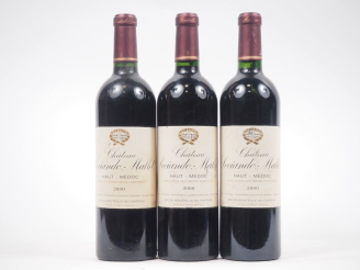 Vente aux enchères 3 BOUTEILLES CHÂTEAU SOCIANDO MALLET HAUT MÉDOC - 2000 - ELA 