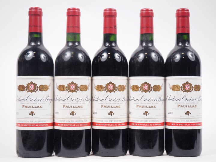5 BOUTEILLES CHÂTEAU CROIZET BAGES GCC PAUILLAC - 2001