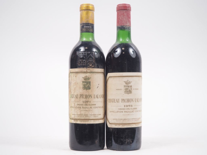 2 BOUTEILLES CHÂTEAU PICHON LALANDE GCC PAUILLAC : 1 DE 1971 - BG/ES /
