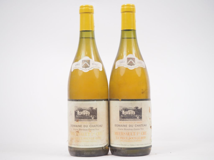 2 BOUTEILLES MEURSAULT 1er CRU "LA PIÈCE SOUS LE BOIS" DOMAINE DU CHÂT