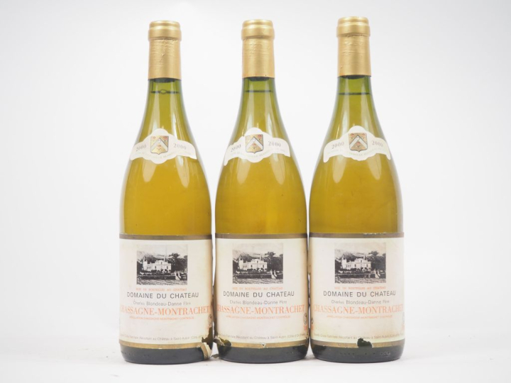 3 BOUTEILLES CHASSAGNE MONTRACHET DOMAINE DU CHÂTEAU CHARLES BLONDEAU 
