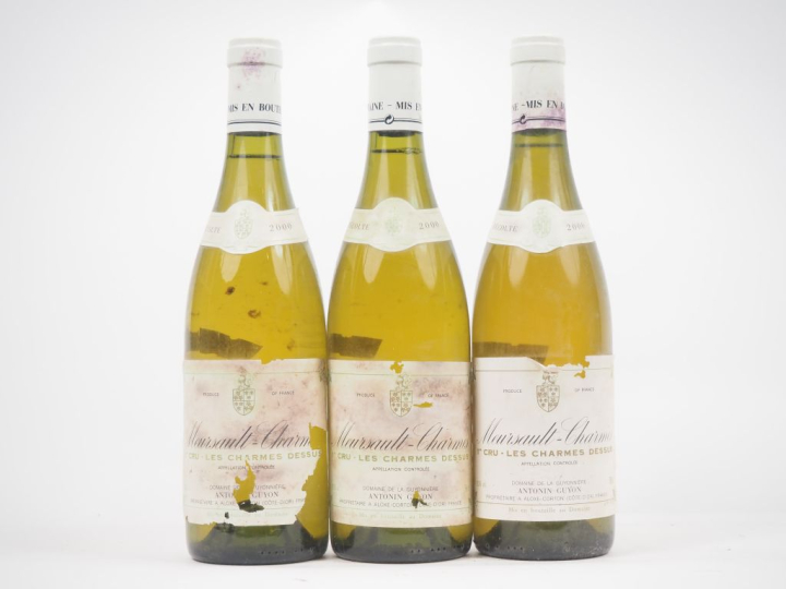 3 BOUTEILLES MEURSAULT CHARMES 1er CRU "LES CHARMES DESSUS" DOMAINE DE