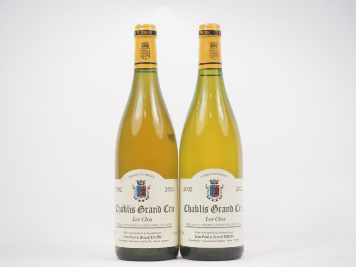 2 BOUTEILLES CHABLIS GC "LES CLOS" JEAN PAUL ET BENOÎT DROIN - 2002