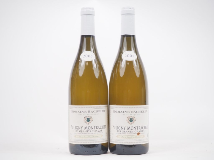 2 BOUTEILLES PULIGNY MONTRACHET "LES GRANDS CHAMPS" DOMAINE BACHELET -
