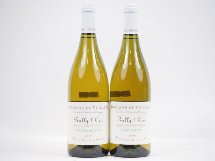 2 BOUTEILLES RULLY 1er CRU DOMAINE DE VILLAINE - 2016 : 1 "LES MARGOTÉ