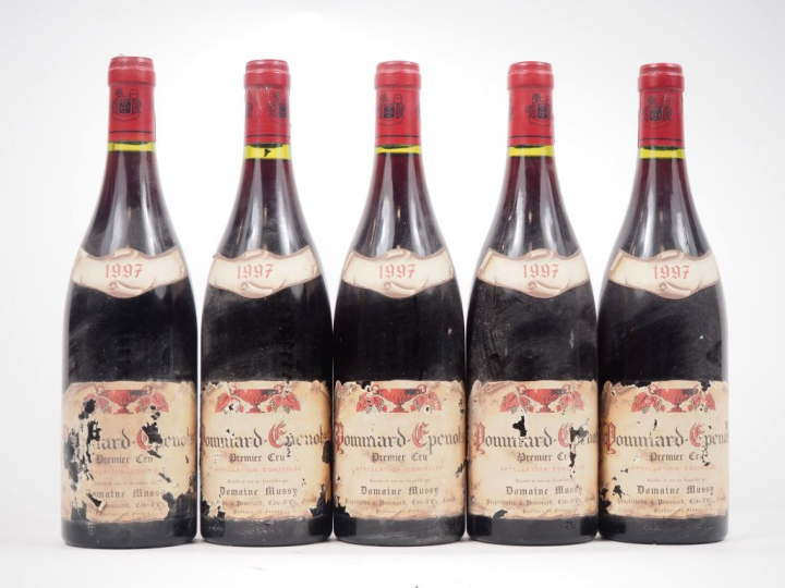 5 BOUTEILLES POMMARD EPENOTS 1er CRU DOMAINE MUSSY - 1997 - EA 