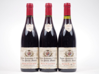 Vente aux enchères 3 BOUTEILLES VOSNE ROMANÉE 1er CRU "LES PETITS MONTS" DOMAINE FRANCOIS