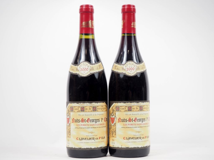 2 BOUTEILLES NUITS ST GEORGES "LES PORETS ST GEORGES" CLAVELIER ET FIL