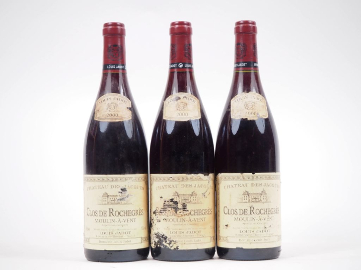 3 BOUTEILLES MOULIN A VENT "CLOS DE ROCHEGRÈS" CHÂTEAU DES JACQUES LOU