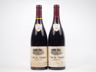 Vente aux enchères 2 BOUTEILLES CLOS DE VOUGEOT GC DOMAINE HENRI REBOURSEAU - 2001 - ES