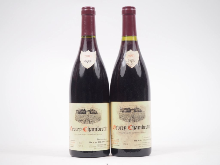 2 BOUTEILLES GEVREY CHAMBERTIN DOMAINE HENRI REBOURSEAU - 2001 - ELA