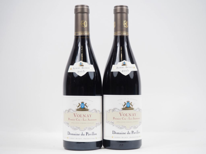 2 BOUTEILLES VOLNAY 1er CRU "LES SANTENOTS" ALBERT BICHOT DOMAINE DU P