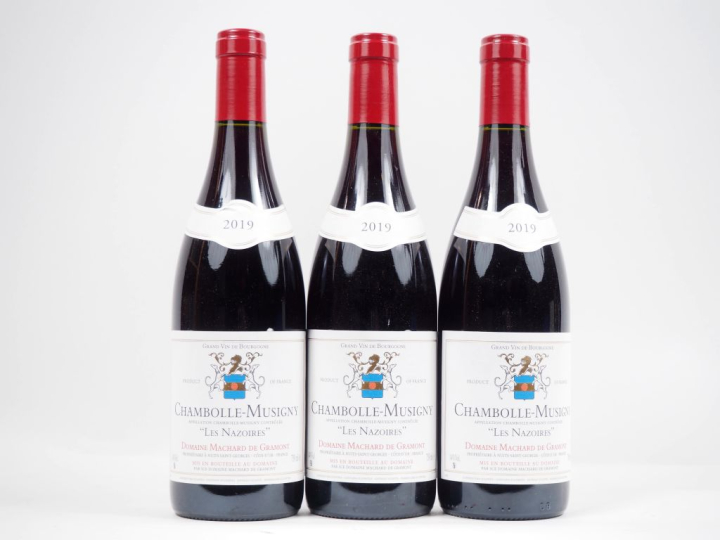 3 BOUTEILLES CHAMBOLLE MUSIGNY "LES NAZOIRES" DOMAINE MACHARD DE GRAMO