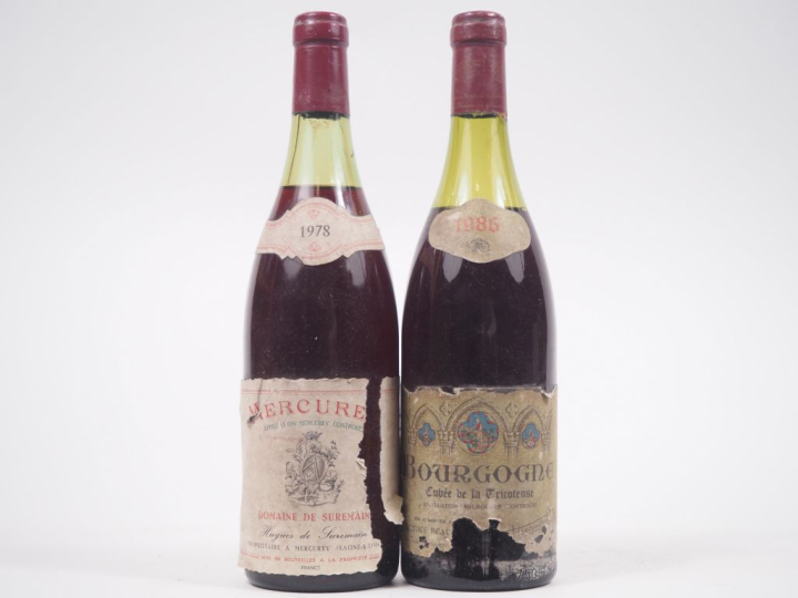 2 BOUTEILLES : 1 MERCUREY DOMAINE DE SUREMAIN - 1978 - NIVEAU BAS / 1 
