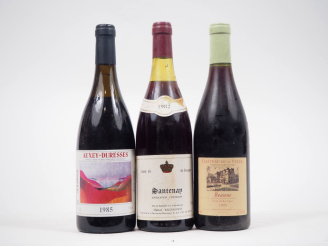 Vente aux enchères 3 BOUTEILLES : 1 SANTENAY M. REGNAUDOT - 1982 / 1 AUXEY DURESSES DOMAI
