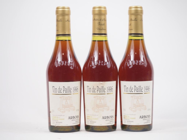 3 BOUTEILLES (37,5 cl) VIN DE PAILLE ANDRÉ ET MIREILLE TISSOT - 1996