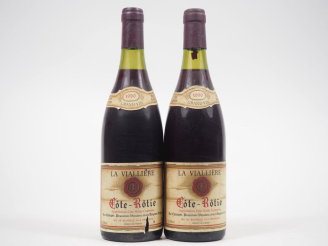 Vente aux enchères 2 BOUTEILLES CÔTE RÔTIE "LA VIALLIÈRE" JOEL CHAMPET - 1990