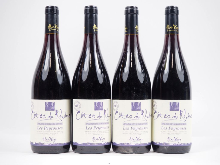 4 BOUTEILLES CÔTES DU RHÔNE "LES PEYROUSES" ALAIN VOGE - 2007