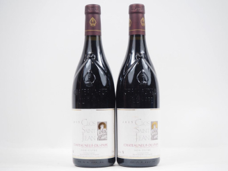 Vente aux enchères 2 BOUTEILLES CHÂTEAUNEUF DU PAPE CLOS ST JEAN - 2015
