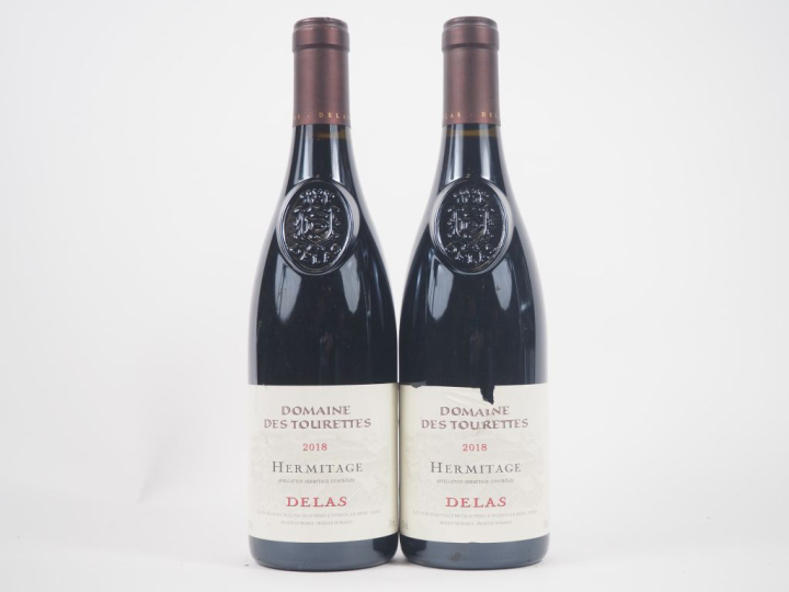2 BOUTEILLES HERMITAGE "DOMAINE DES TOURETTES DELAS" - 2018 - 1 EA