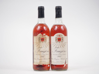 Vente aux enchères 2 BOUTEILLES FAUGÈRES ROSÉ - 1987 - 1 BG/1 LB 