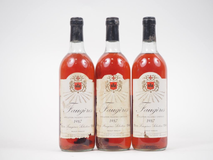 3 BOUTEILLES FAUGÈRES ROSÉ - 1987 - 3 BG 