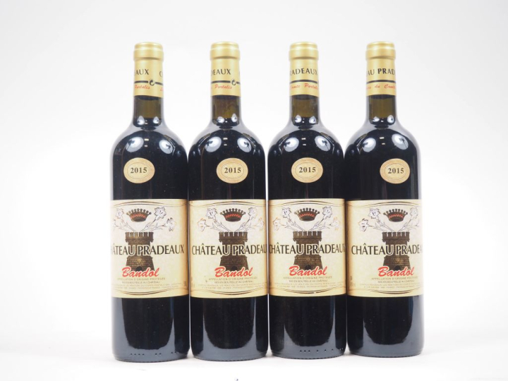4 BOUTEILLES CHÂTEAU PRADEAUX BANDOL - 2015