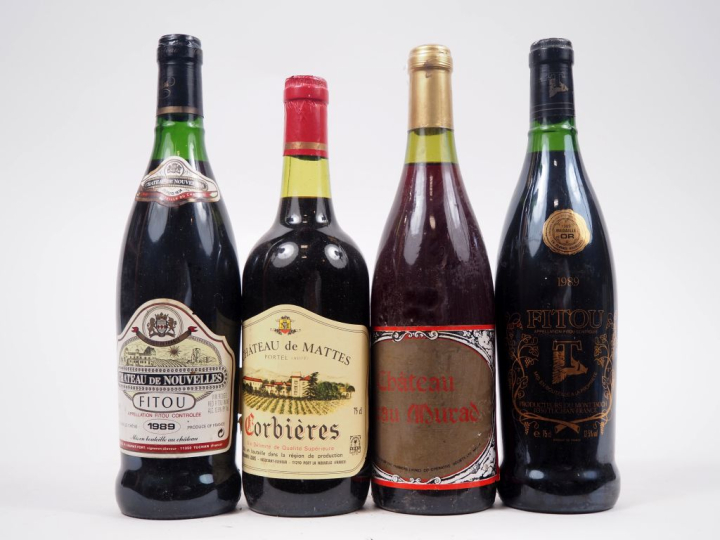 4 BOUTEILLES : 1 CHÂTEAU DE NOUVELLES FITOU - 1989 / 1 CHÂTEAU DE MATT