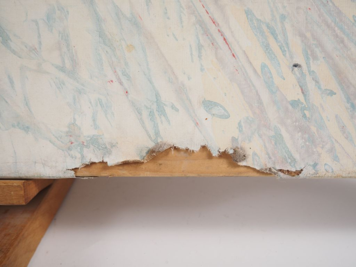 Yves CORBASSIERES. "Composition". Huile sur toile. Dim. 89 X 116 cm. (