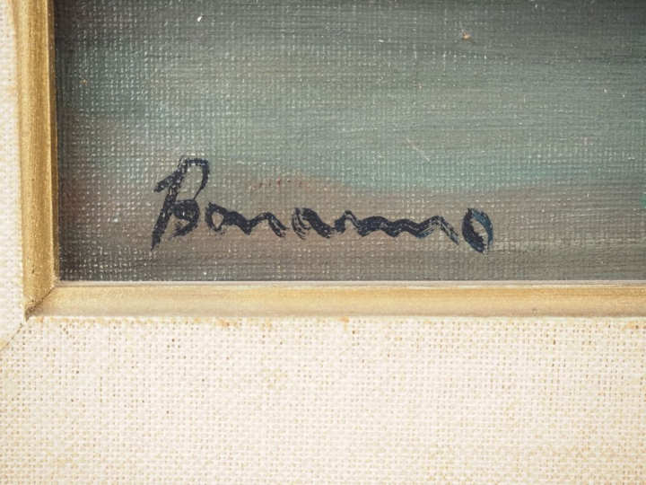 BONNANO. "Vues de Paris" 2 huiles sur toile Signées Dim. 47 x 55 cm