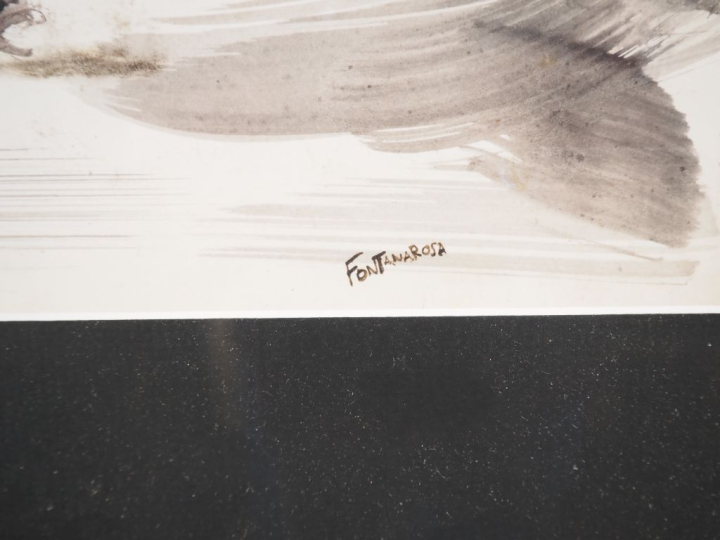 FONTANAROSSA. 'les penseurs'. Encre de Chine