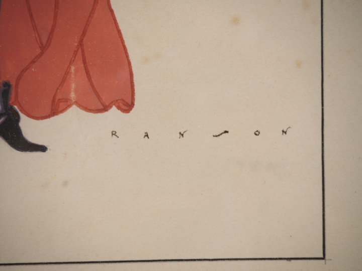 RANSON.  "Elégant" Paire de pochoirs  Signés