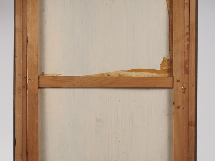 GERARVIEL.  "Clown musicien" Huile sur carton, signée en bas à droite 