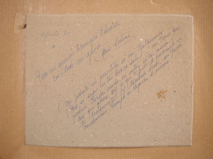 Antonio CASERO.  "Taureau de combat chargeant" Gouache, signée et dédi