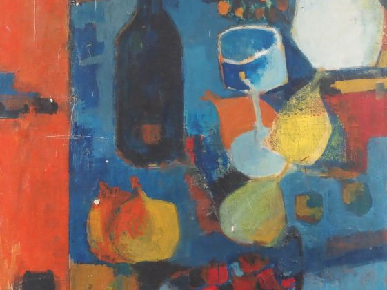 Claude ALIOTTI.  "Nature morte" Huile sur toile, signée en bas à droit