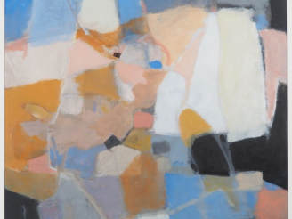 Vente aux enchères Claude ALIOTTI.  "composition" Gouache sur papier, signée en bas à dro