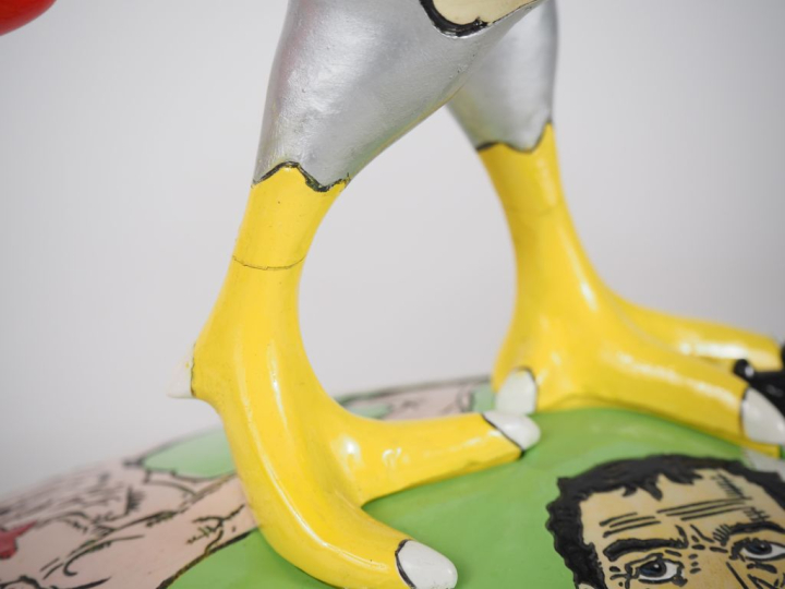 David CINTRACT. "Cocorico pop"  Sculpture en composition Signée H. 30 