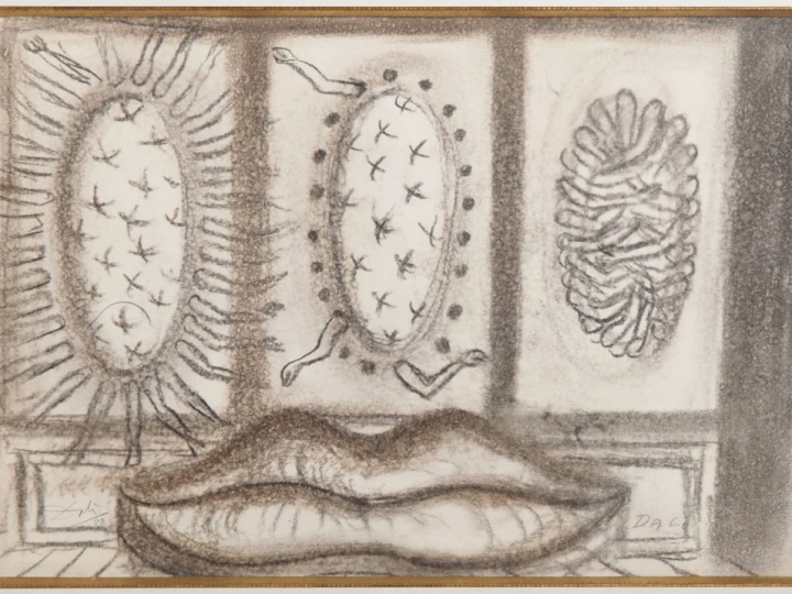 Salvatore DALI (1904-1989). Projet de décor « Mae West » (Bouche dans 