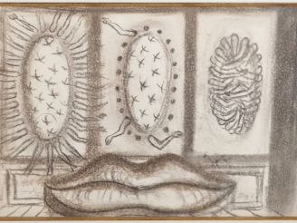 Vente aux enchères Salvatore DALI (1904-1989). Projet de décor « Mae West » (Bouche dans 