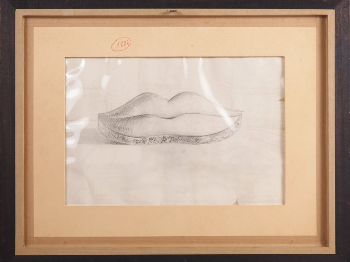 Salvatore DALI (1904-1989). Projet de décor « Mae West » (Bouche dans 