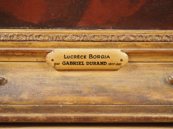 Gabriel DURAND ( ?) « Lucrèce Borgia » Huile sur toile, signée dans un