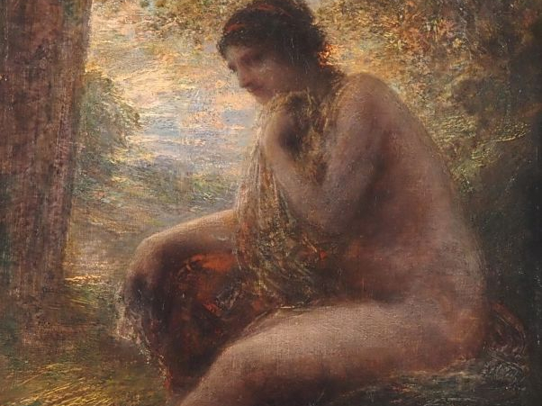 Henri-Théodore FANTIN-LATOUR (1836-1904). "Nu assis dans la campagne" 