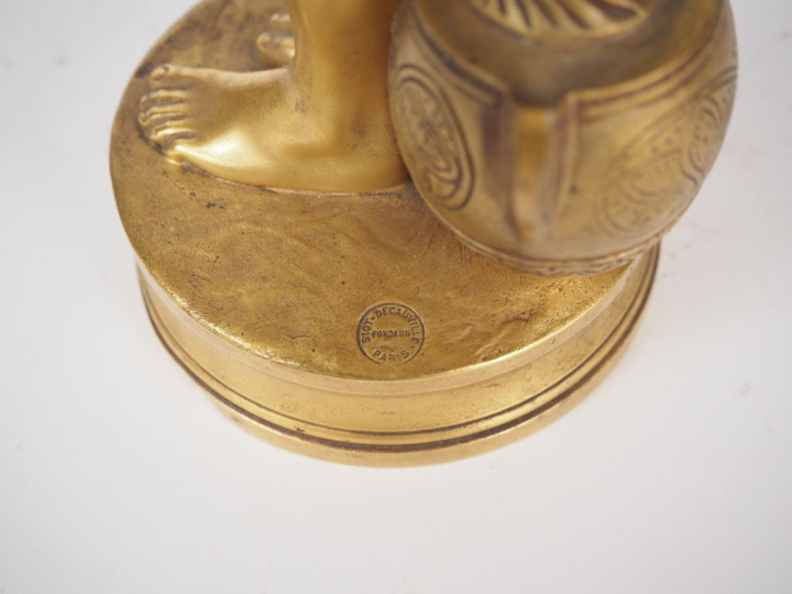 Jean Léon GEROME.  "baigneuse" Sculpture en bronze doré Signée, numéro