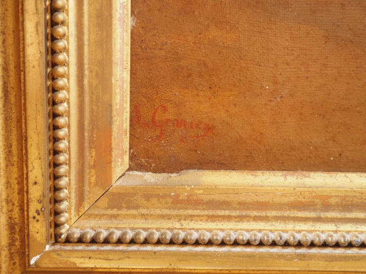 GRANIER d’après Reynolds « Samuel en prière » Huile sur toile, signée 