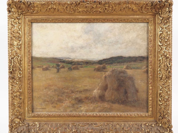 Léon  LHERMITTE (1844-1925). "Gerbes, vues du Typhonium", 1913 Pastel.