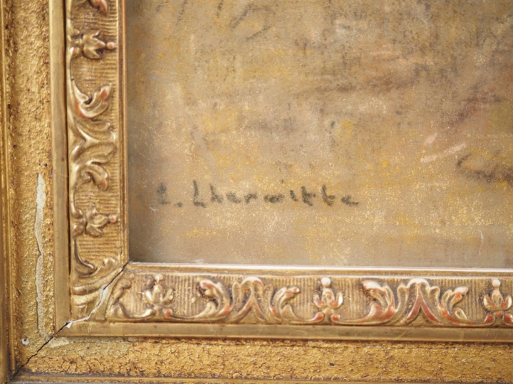 Léon  LHERMITTE (1844-1925). "Gerbes, vues du Typhonium", 1913 Pastel.